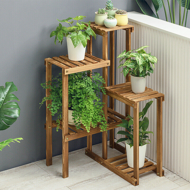 Rustic Wood Plant Flower Stand