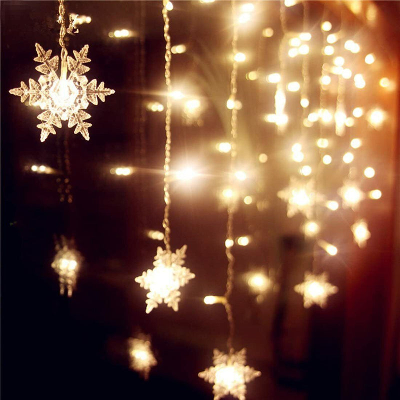 Christmas LED Curtain Snowflake Lights