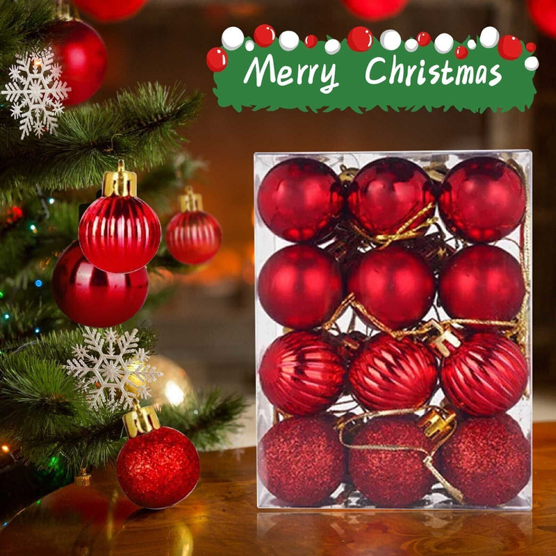 24pcs Christmas Baubles Tree Hanging Balls