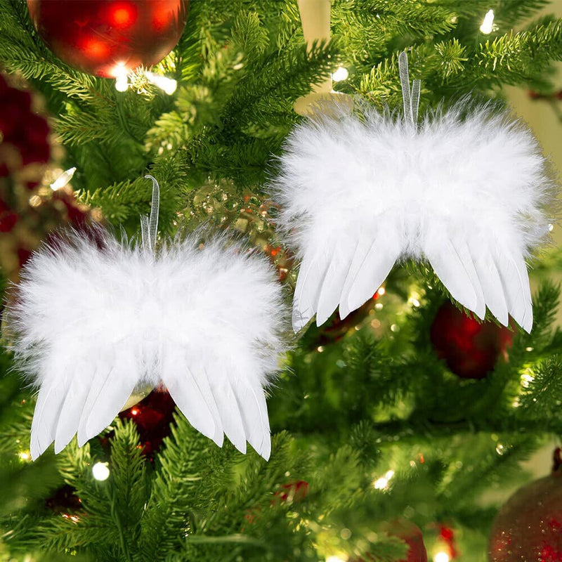5x White Angel Wings Christmas Feather