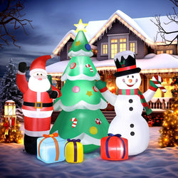 Christmas Inflatable Santa Snowman Tree