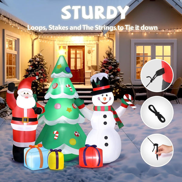 Christmas Inflatable Santa Snowman Tree