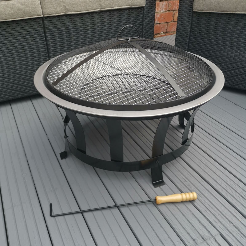 60cm Garden Fire Pit With Grill