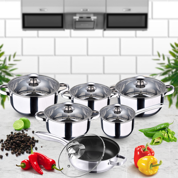 12pc Induction Stainless Steel Cookware Set