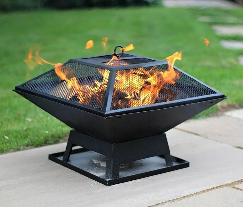 Square Fire Pit With Grill