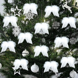 5x White Angel Wings Christmas Feather